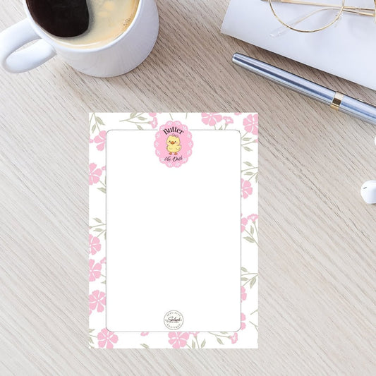 Butter the Duck Floral 5x7 Notepad | Cute Duck Memo Pad - Splash of Charm
