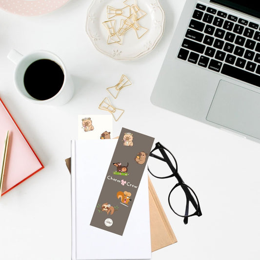 Charm Crew Double-Sided Bookmark | 2x6 Cardstock Bookmark - Splash of Charm