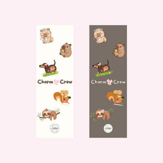 Charm Crew Double-Sided Bookmark | 2x6 Cardstock Bookmark - Splash of Charm