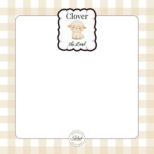 Clover the Lamb Mini Notepad | 3.5 x 3.5 Notepad - Splash of Charm