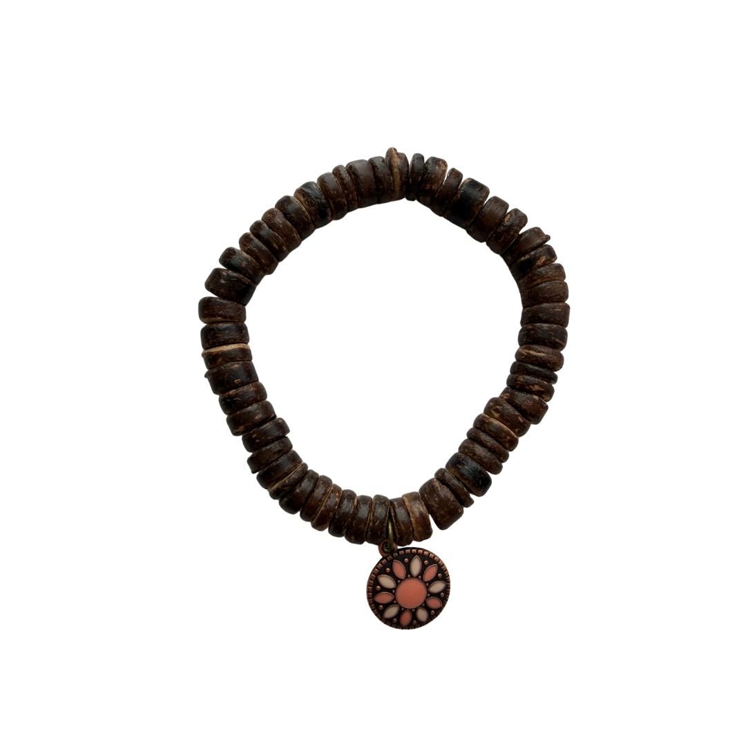 Coconut Shell Wood Bead Bracelet - Splash of Charm
