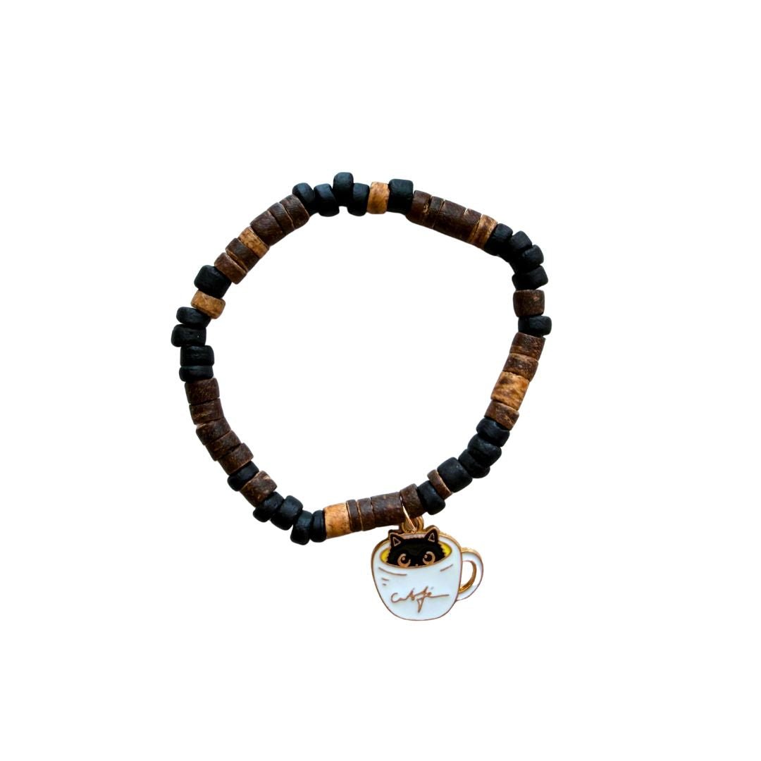 Coconut Shell Wood Bead Bracelet - Splash of Charm