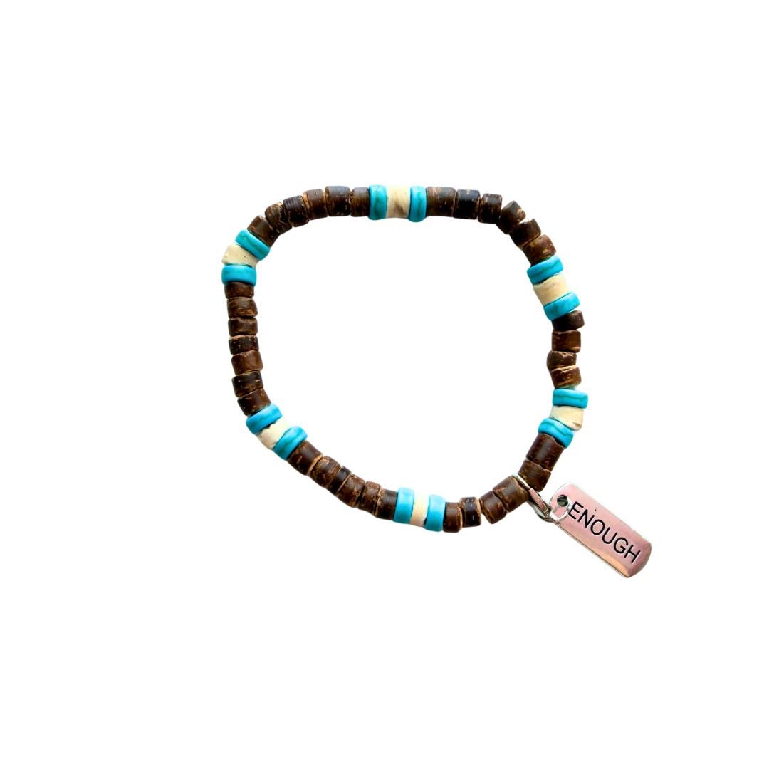 Coconut Shell Wood Bead Bracelet - Splash of Charm