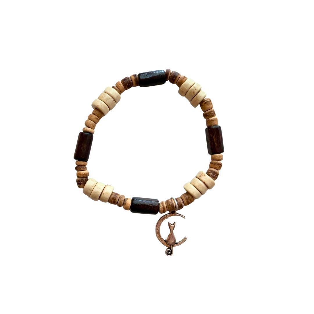 Coconut Shell Wood Bead Bracelet - Splash of Charm