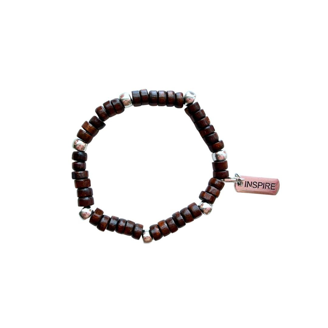 Coconut Shell Wood Bead Bracelet - Splash of Charm