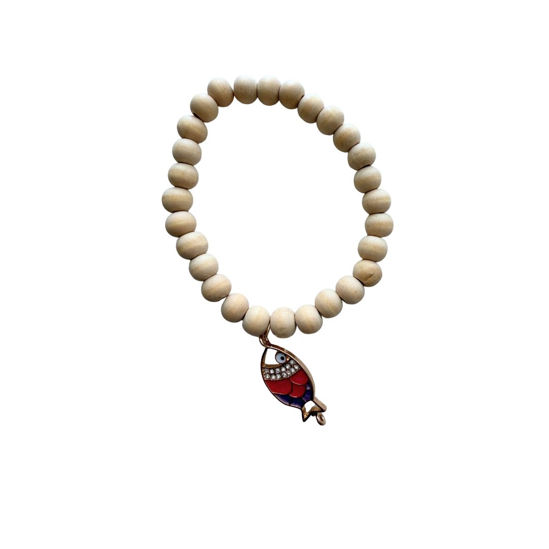 Coconut Shell Wood Bead Bracelet - Splash of Charm