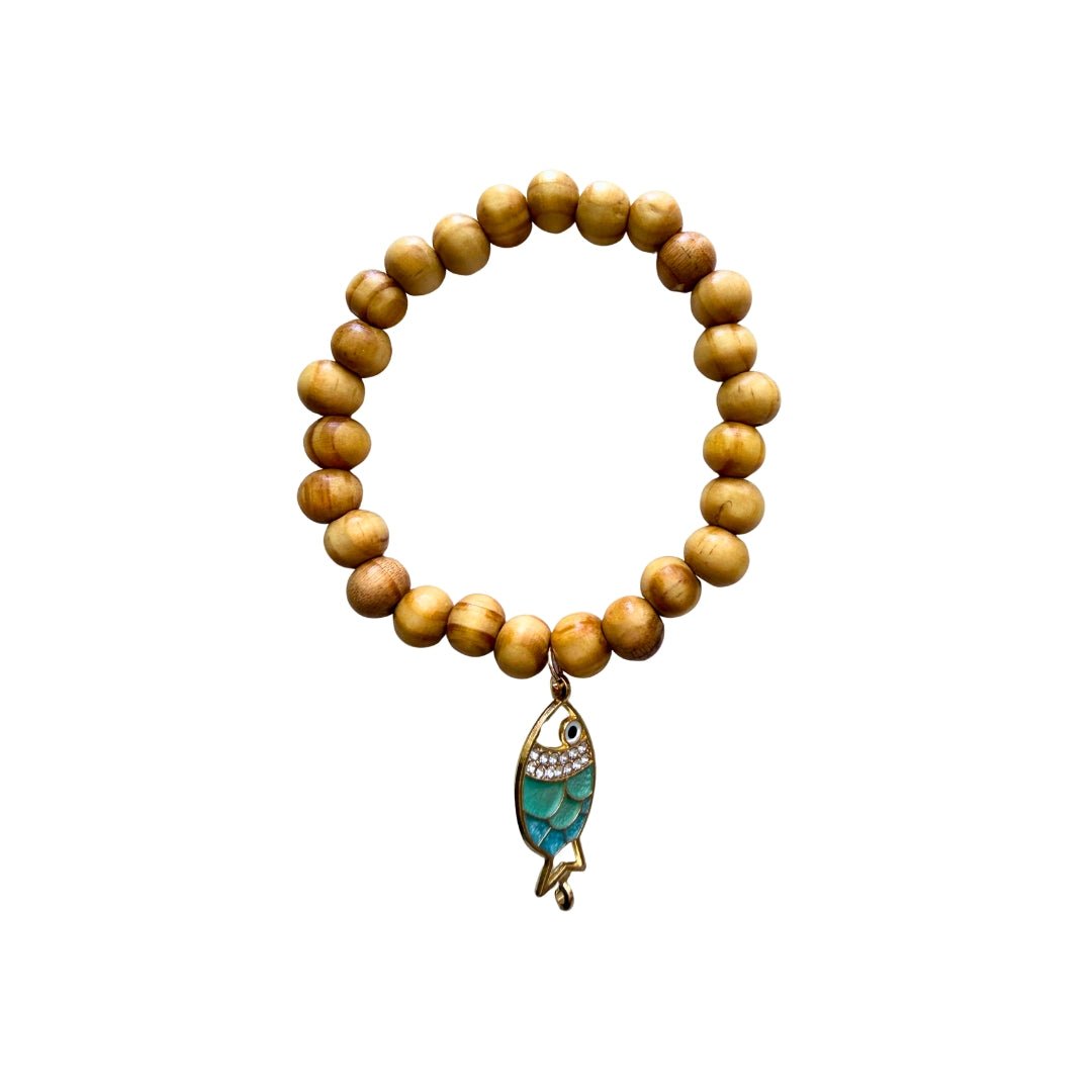 Coconut Shell Wood Bead Bracelet - Splash of Charm