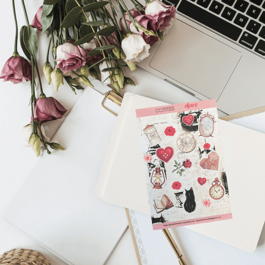 Coffee & Chaos 2 Sticker Sheet | Fun Planner & Journal Stickers for Coffee Lovers - Splash of Charm