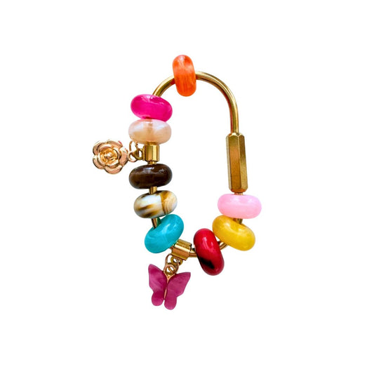 Colorful Butterfly Beaded Purse Charm | Floral Bag Charm - Splash of Charm