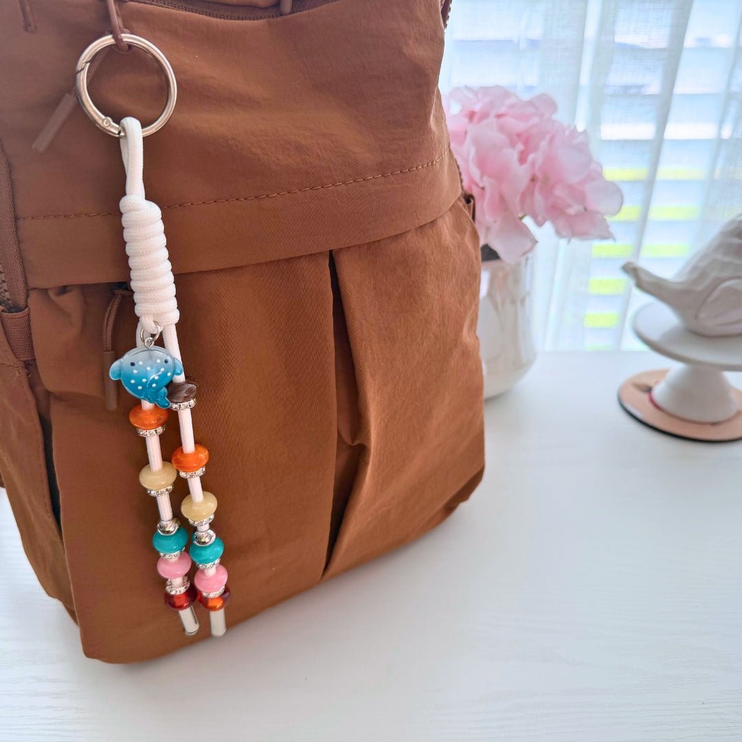 Colorful Whale Beaded Purse Charm | Ocean Bag Charm - Splash of Charm