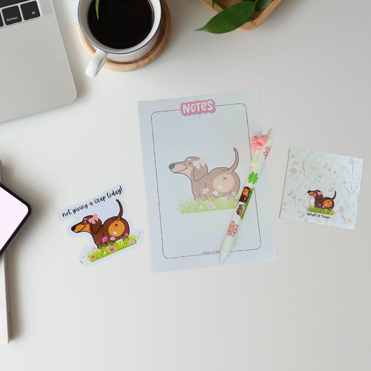 Desk Refresh Kit Bundle, Bean the Weenie Dog - Splash of Charm