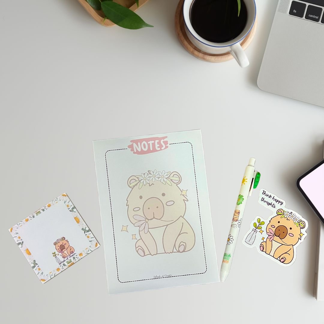Desk Refresh Kit Bundle, Hippie the Capybara - Splash of Charm