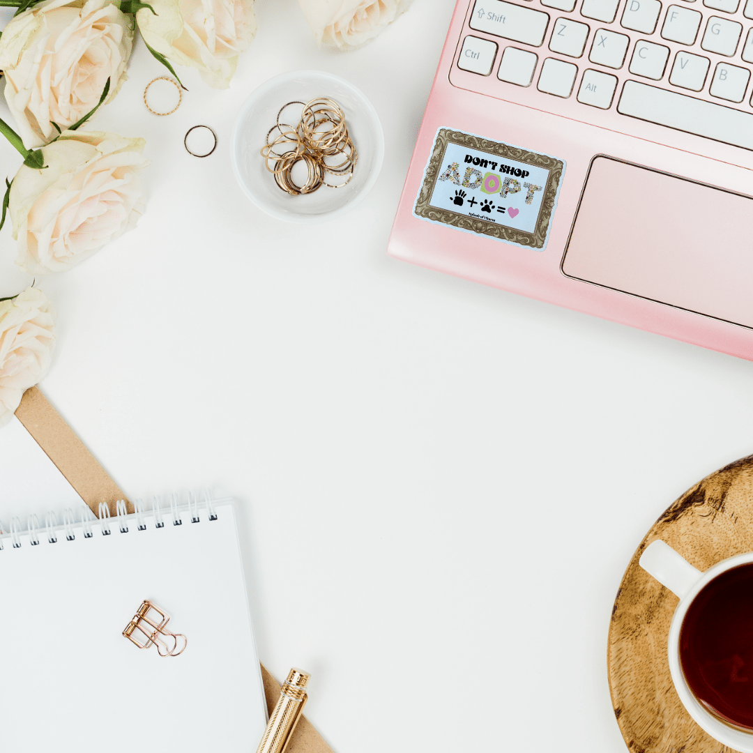 Don't Shop, Adopt Sticker – Cute Animal Rescue Vinyl Decal - Splash of Charm