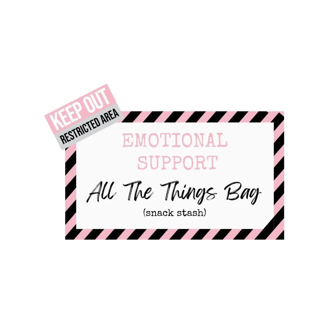 Emotional Support All The Things Bag Canvas Tote – Snack Stash Tote Bag - Splash of Charm