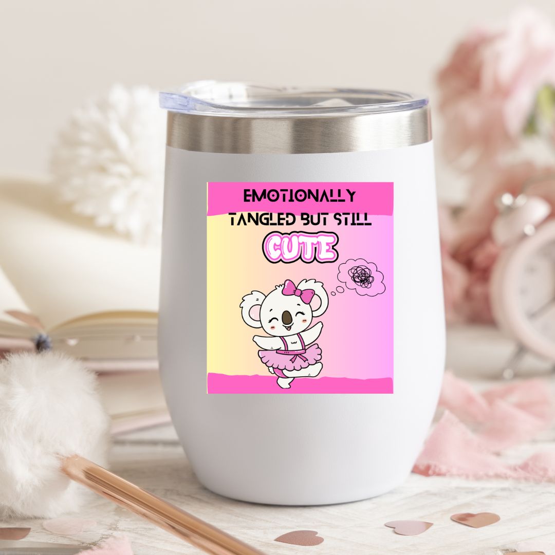 Emotionally Tangled But Still Cute Sticker | Soft Chaos Mental Health Sticker - Splash of Charm
