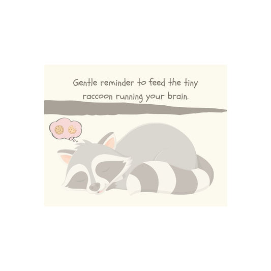 Feed the Tiny Raccoon Running Your Brain Lunch Notes | Encouraging Meal Notes - Splash of Charm