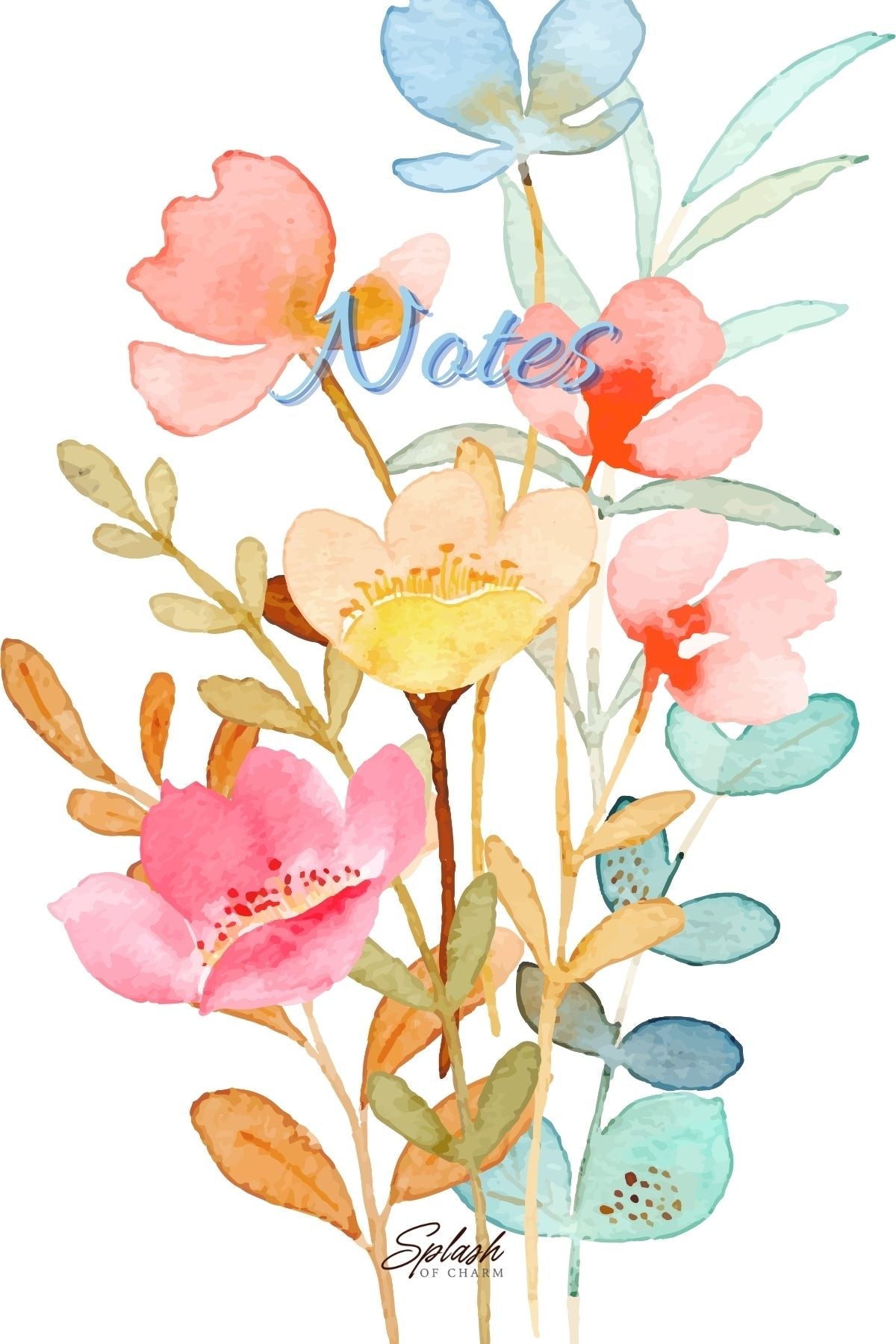 Floral Notes 4x6 Spiral Notepad – Matte Laminated Cover | Rose Gold Coil - Splash of Charm
