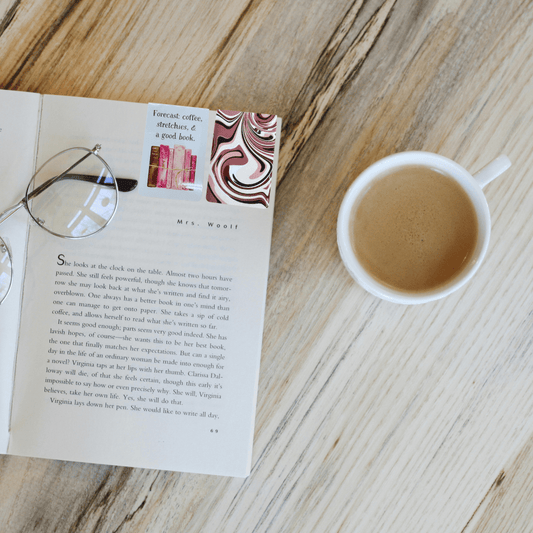 Forecast: Coffee, Stretchies, & A Good Book Magnetic Bookmark - Splash of Charm