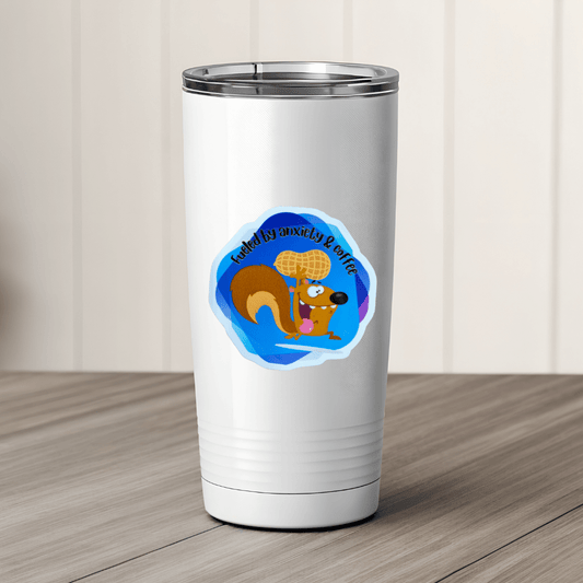 Fueled by Anxiety and Coffee Nutz the Squirrel Sticker - Splash of Charm