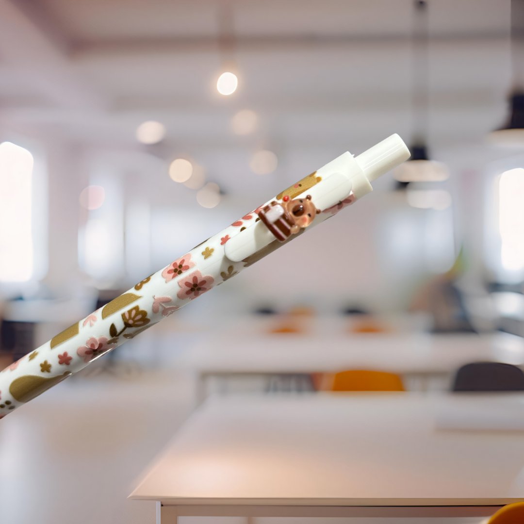 Black Ink Gel Pen with Charm – Fun & Functional Writing Accessory - Splash of Charm