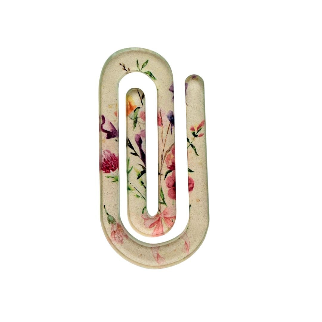 Floral acrylic bookmark featuring soft watercolor flowers inspired by the Gentle Reset collection.