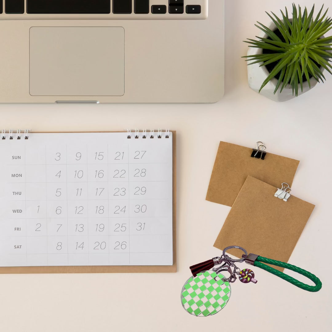 Round Acrylic Wristlet Keychain – Stylish and Functional Accessory - Splash of Charm