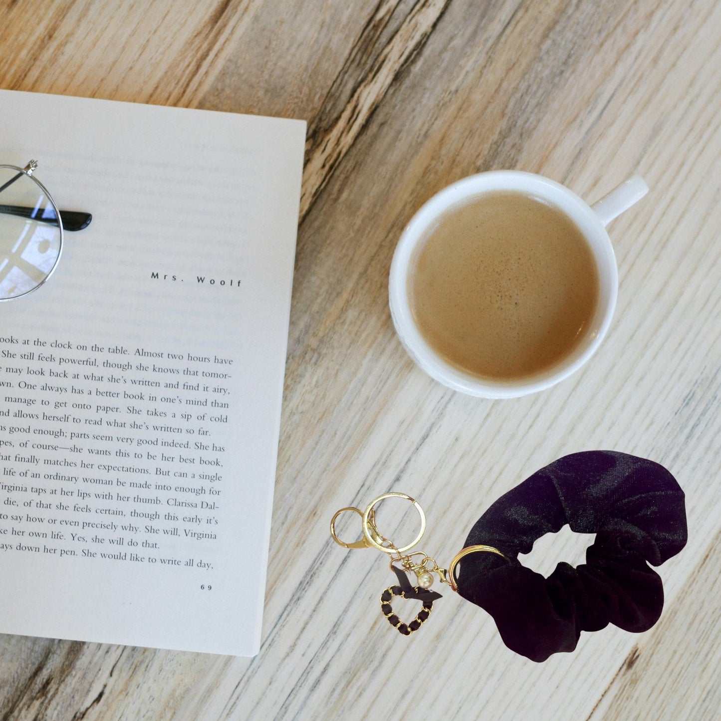 Black Velvet Scrunchie Keychain with Zippered Pocket – Stylish & Functional - Splash of Charm