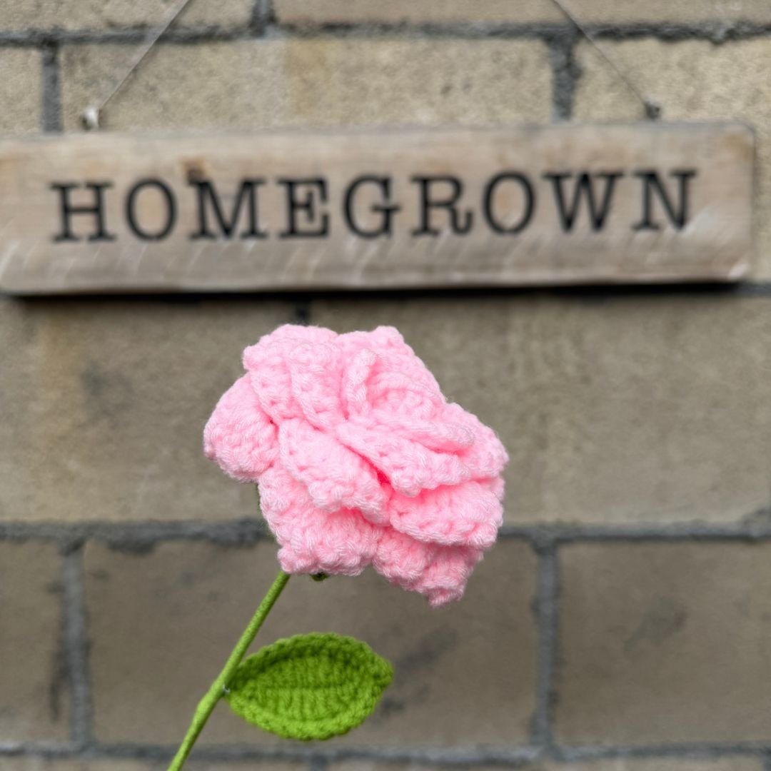 Handmade Crochet Rose – Soft Life Floral Gift - Splash of Charm