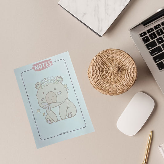 Hippie the Capybara A5 Notepad – Fun & Functional Stationery - Splash of Charm
