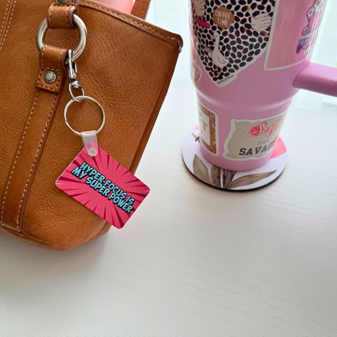 Hyper - Focus Is My Super Power Metal Keychain - Splash of Charm