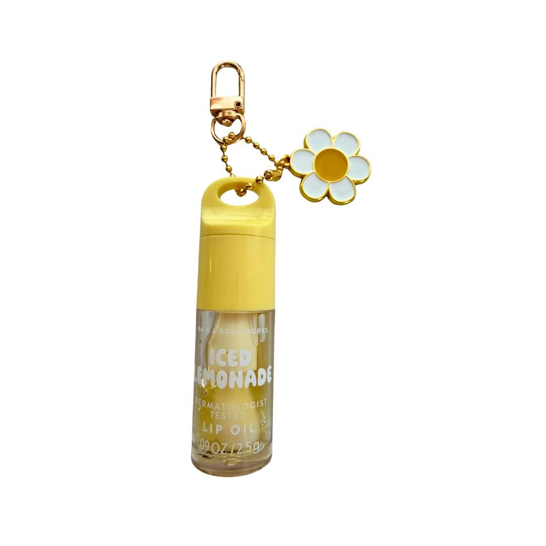 Iced Lemonade Lip Oil Charm Keychain | Bath & Body Works® Lip Oil Holder - Splash of Charm