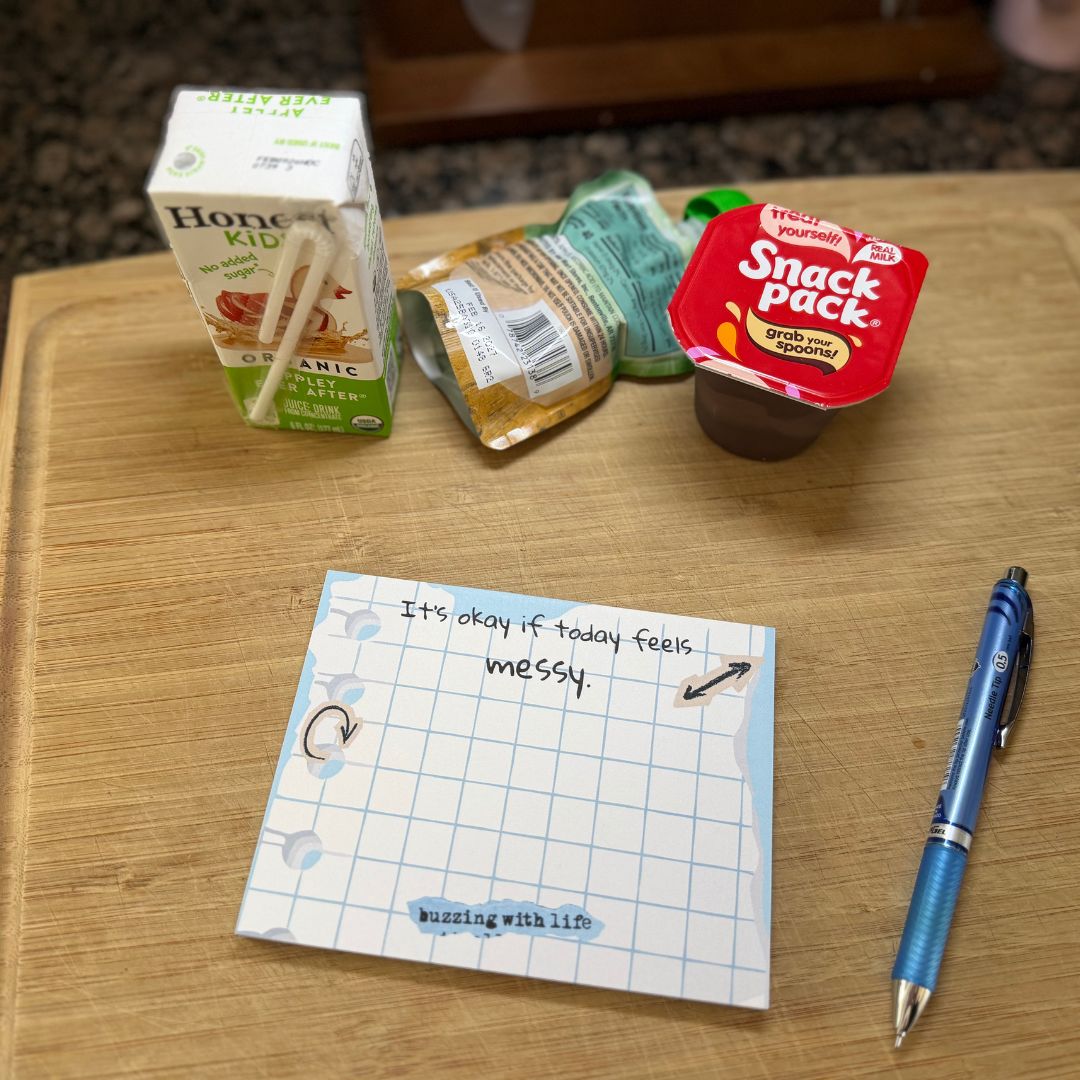 It’s Okay if Today Feels Messy Lunch Notes | Encouraging Meal Notes - Splash of Charm
