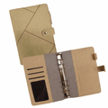 Ku'Hai™ A6 faux leather binder with six-ring design for planners, budgeting, journaling, note-taking, and everyday organization.
