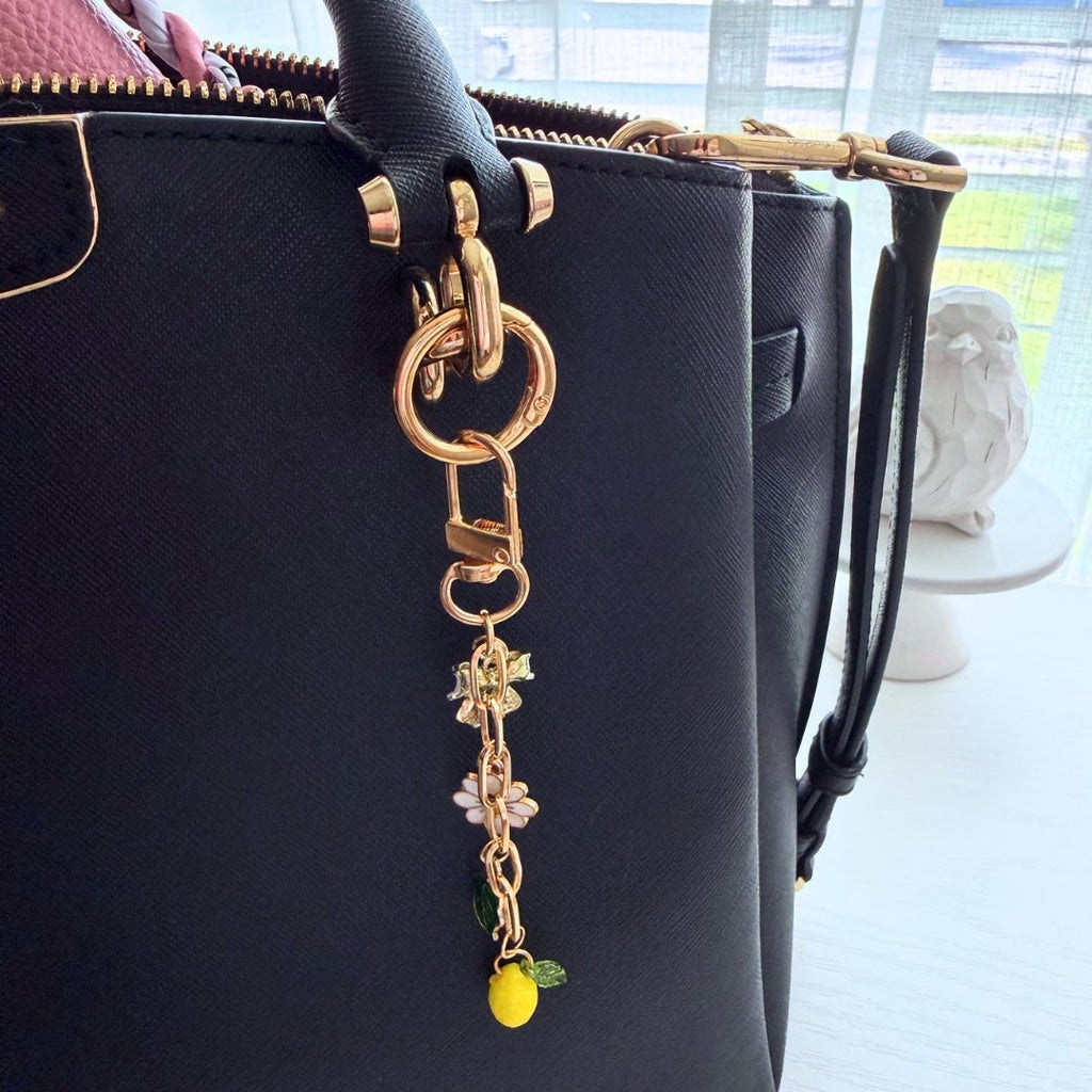 Lemon Blossom Purse Charm | Lemon Bag Charm Keychain Accessory - Splash of Charm