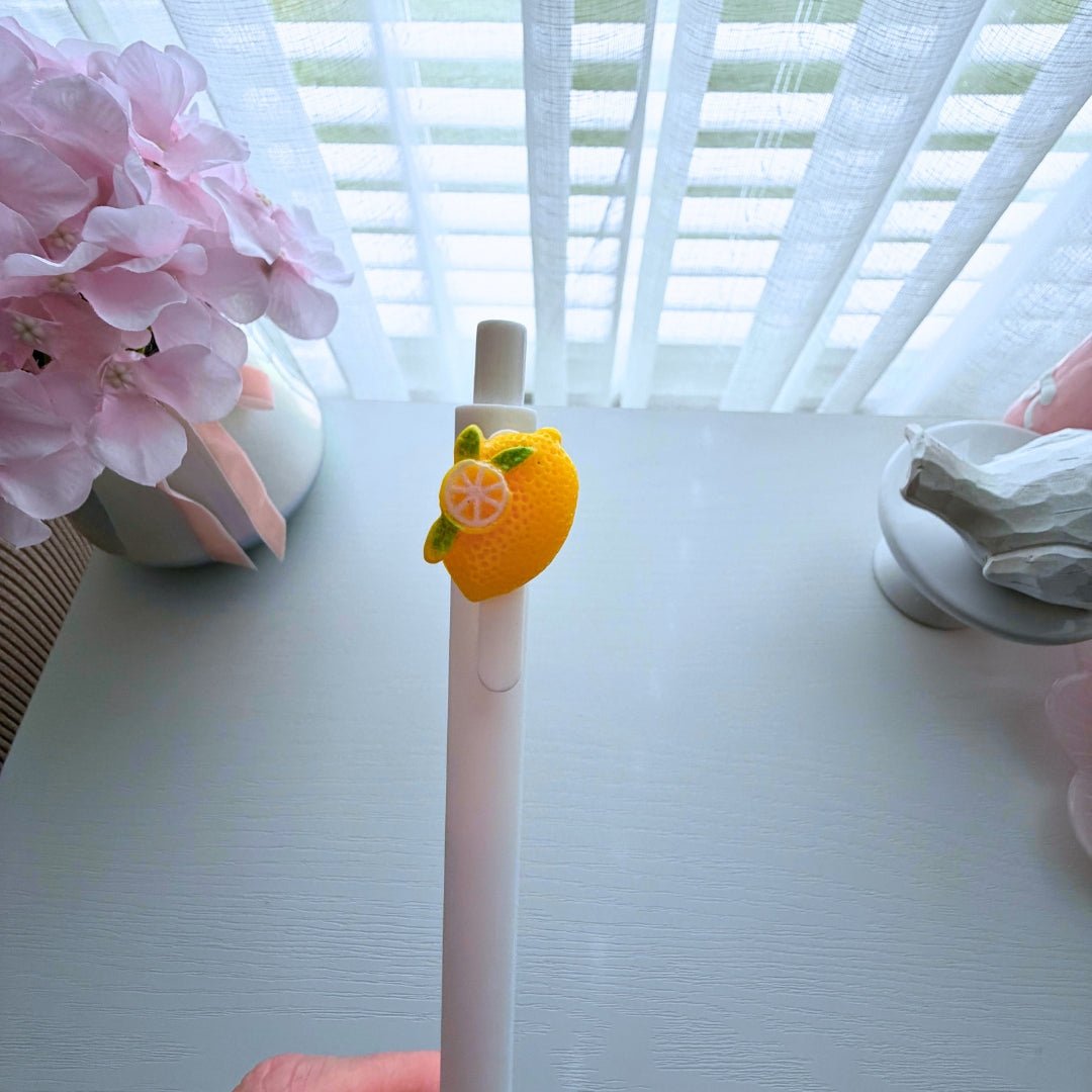 Lemon Charm Black Gel Pen - Splash of Charm