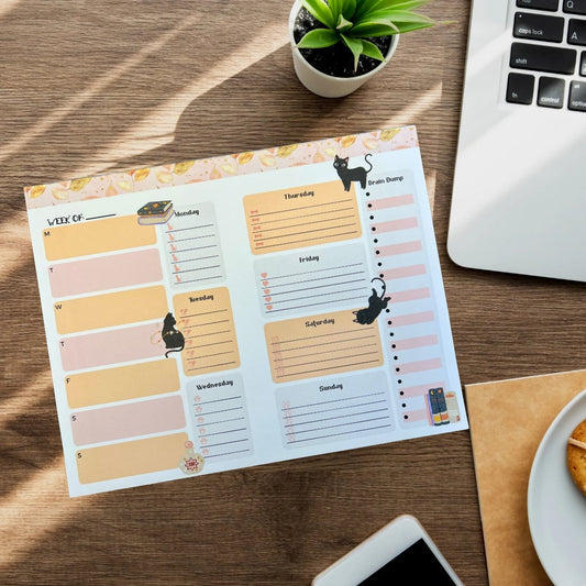 Letter Size Fall Cat Weekly Planner – Cute Seasonal Organizer - Splash of Charm