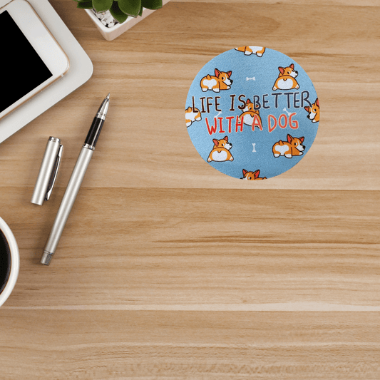 Life is Better with a Dog Desk Coaster – Cute Pet Lover Gift - Splash of Charm