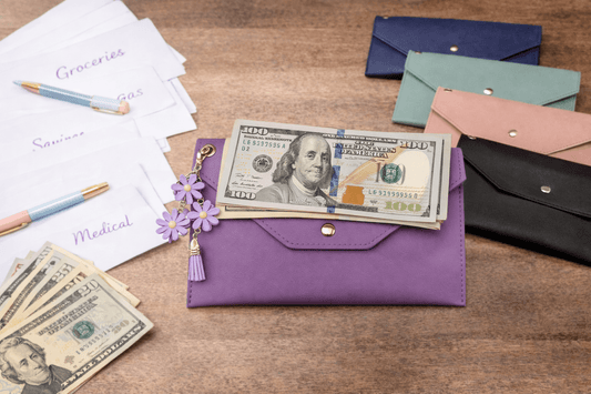 Magnolia Cash Envelope Wallet with Charm Loop | Budgeting Envelope - Splash of Charm