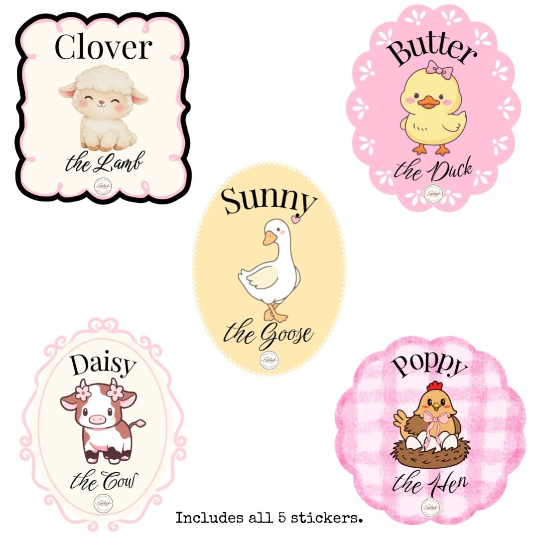 Market Friends Portrait Sticker Pack | 5 Waterproof Vinyl Stickers - Splash of Charm