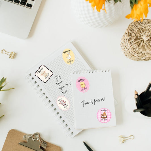 Market Friends Portrait Sticker Pack | 5 Waterproof Vinyl Stickers - Splash of Charm
