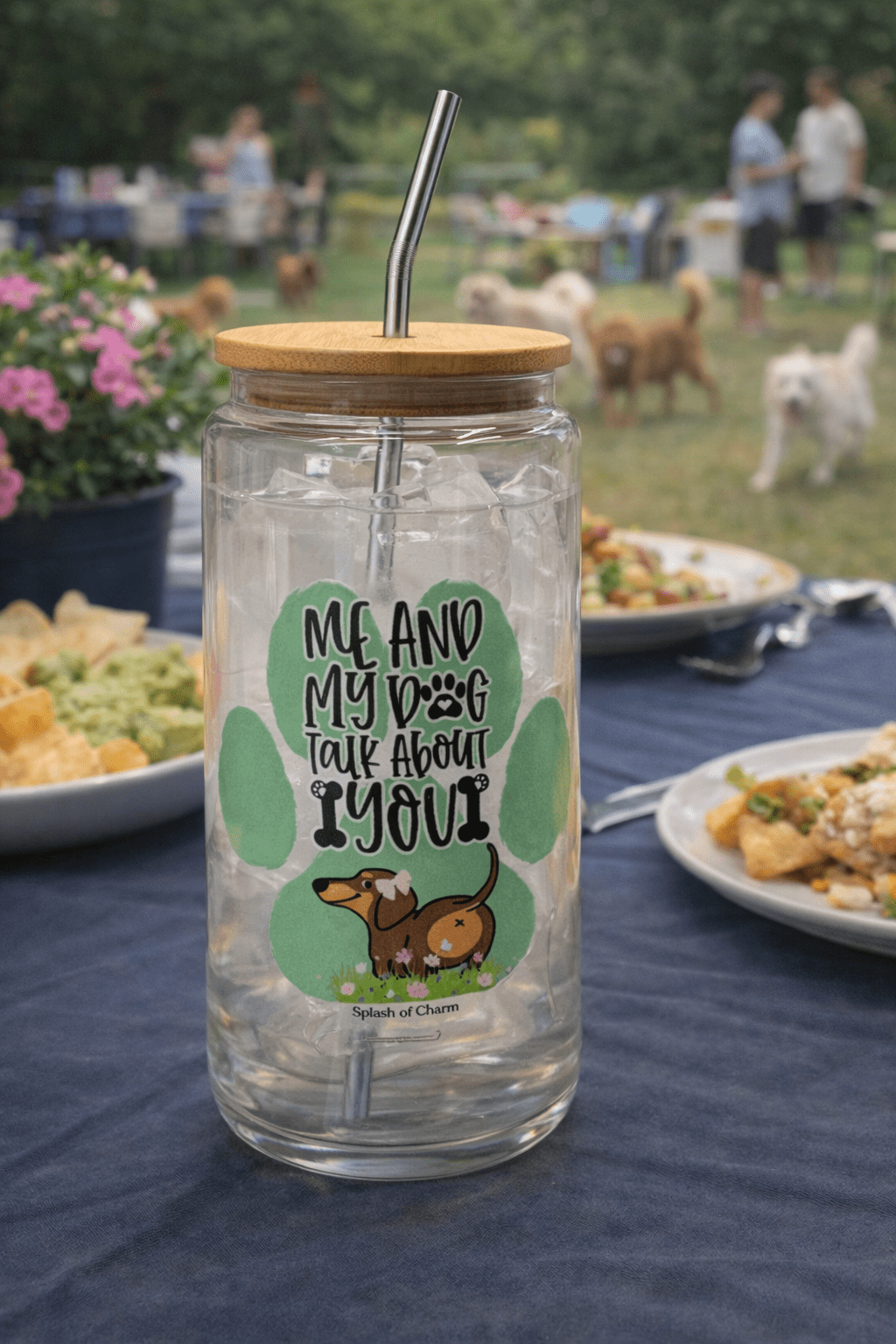 Me and My Dog Talk About You Beer Can Glass Tumbler – Funny Dog Drinkware - Splash of Charm