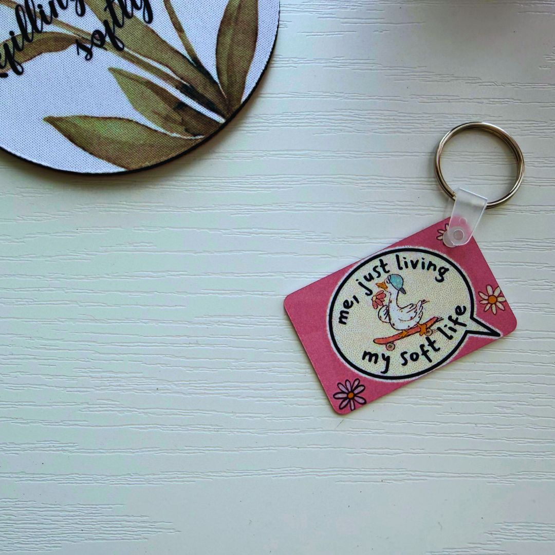 Me, Just Living My Soft Life Acrylic Keychain - Splash of Charm