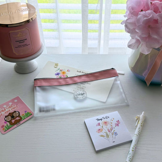 Mini Soft Moment Pouch | Cozy Reset Mini Gift Set with Notepad & Pen - Splash of Charm