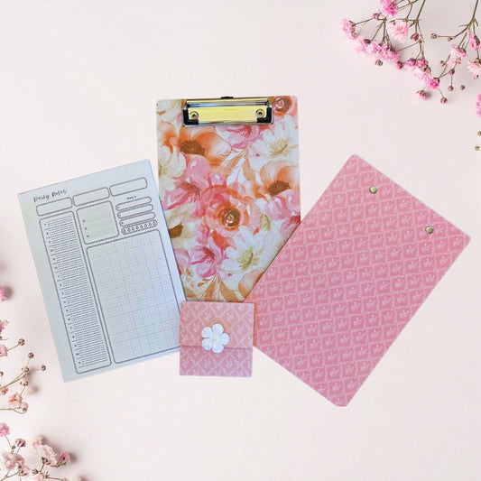 Vintage Inspired Clipboard Stationery Set – A5 Notepad & Sticky Notes - Splash of Charm