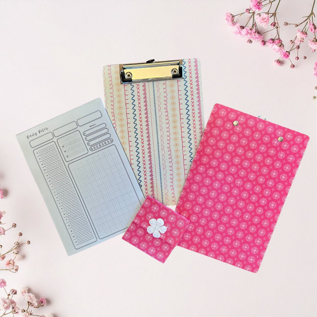 Vintage Inspired Clipboard Stationery Set – A5 Notepad & Sticky Notes - Splash of Charm