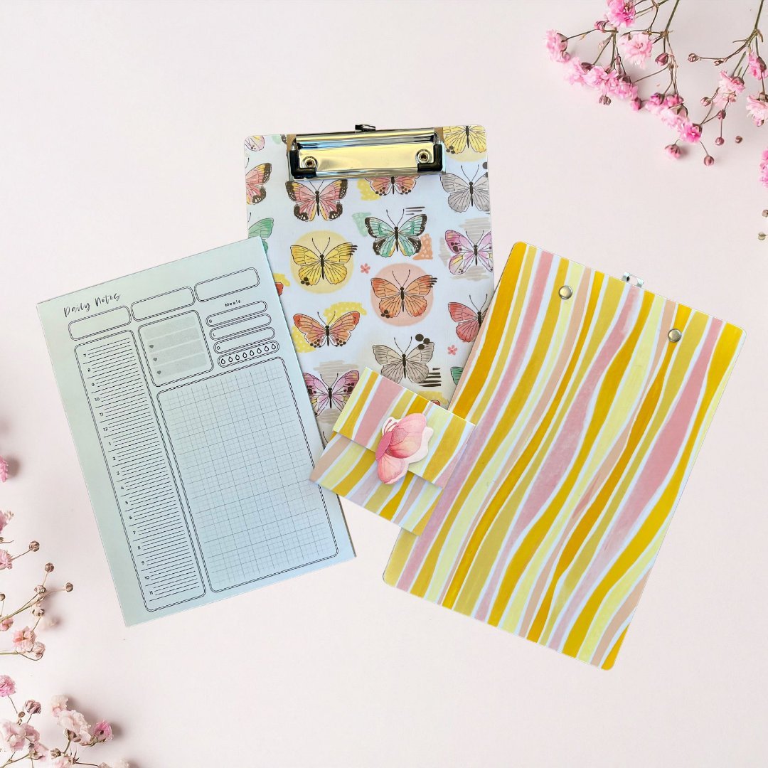 Vintage Inspired Clipboard Stationery Set – A5 Notepad & Sticky Notes - Splash of Charm