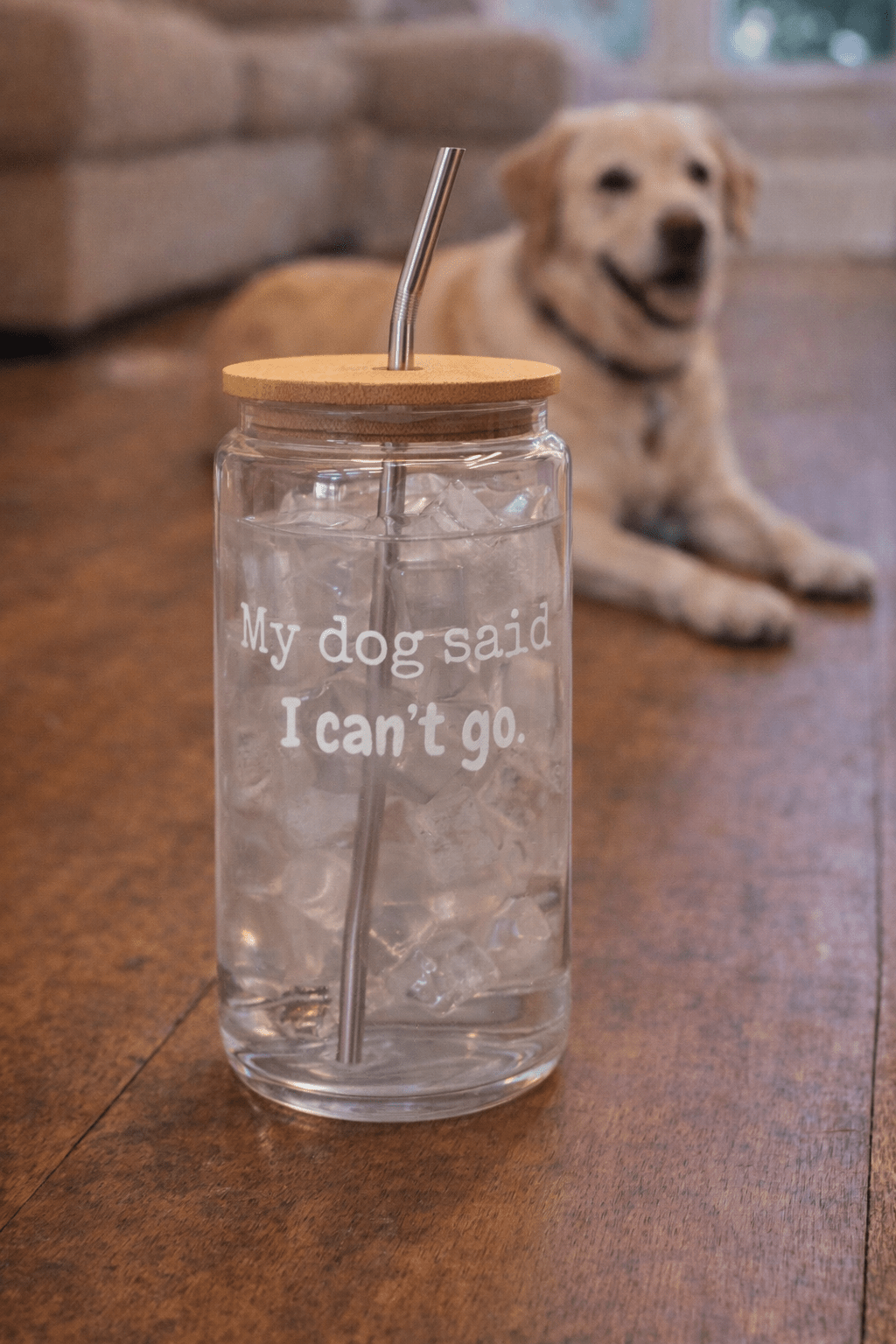 My Dog Said I Can’t Go Beer Can Glass Tumbler – Funny Dog Lover Drinkware - Splash of Charm