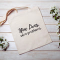 Nine Lives, Zero Problems Mini Tote – Cute Cat Canvas Bag - Splash of Charm