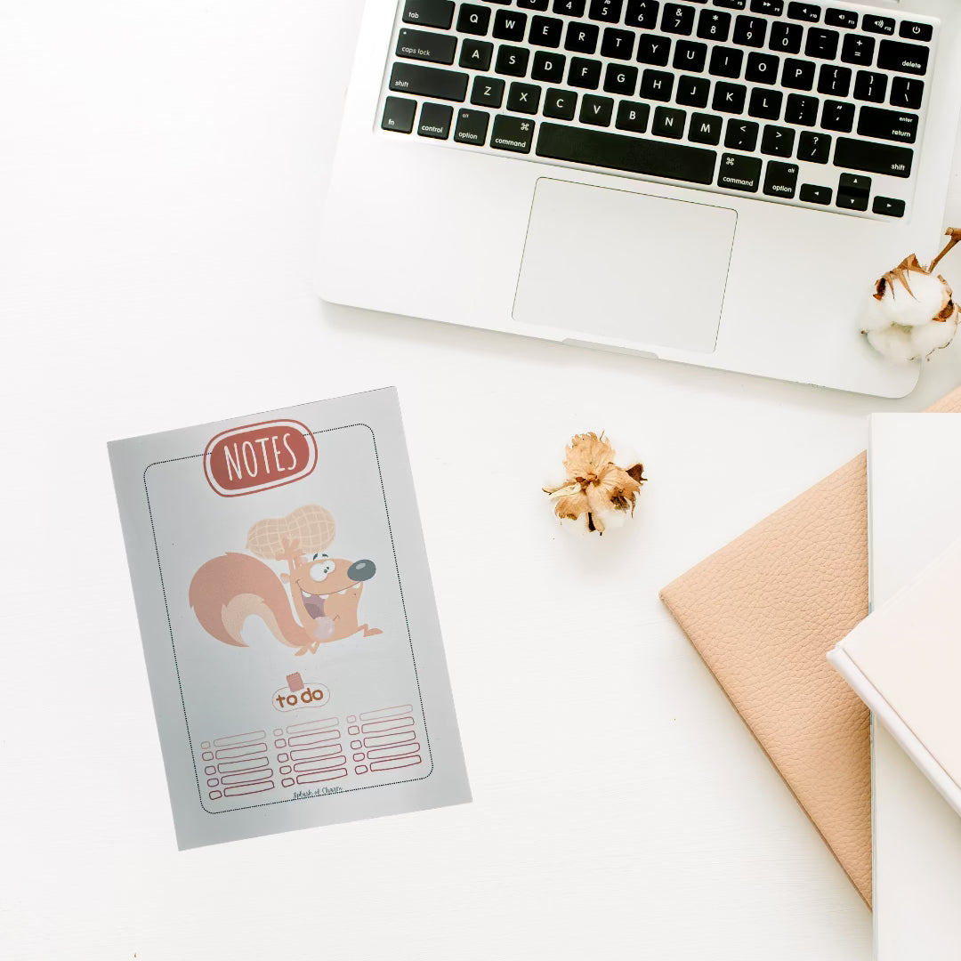 Nutz the Squirrel A5 Notepad – Fun & Functional Stationery - Splash of Charm