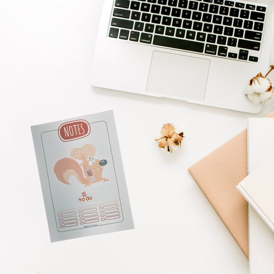 Nutz the Squirrel A5 Notepad – Fun & Functional Stationery - Splash of Charm